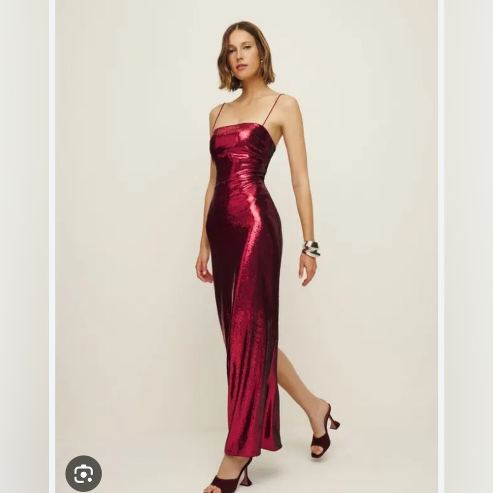 Reformation Frankie Red Sequin Dress